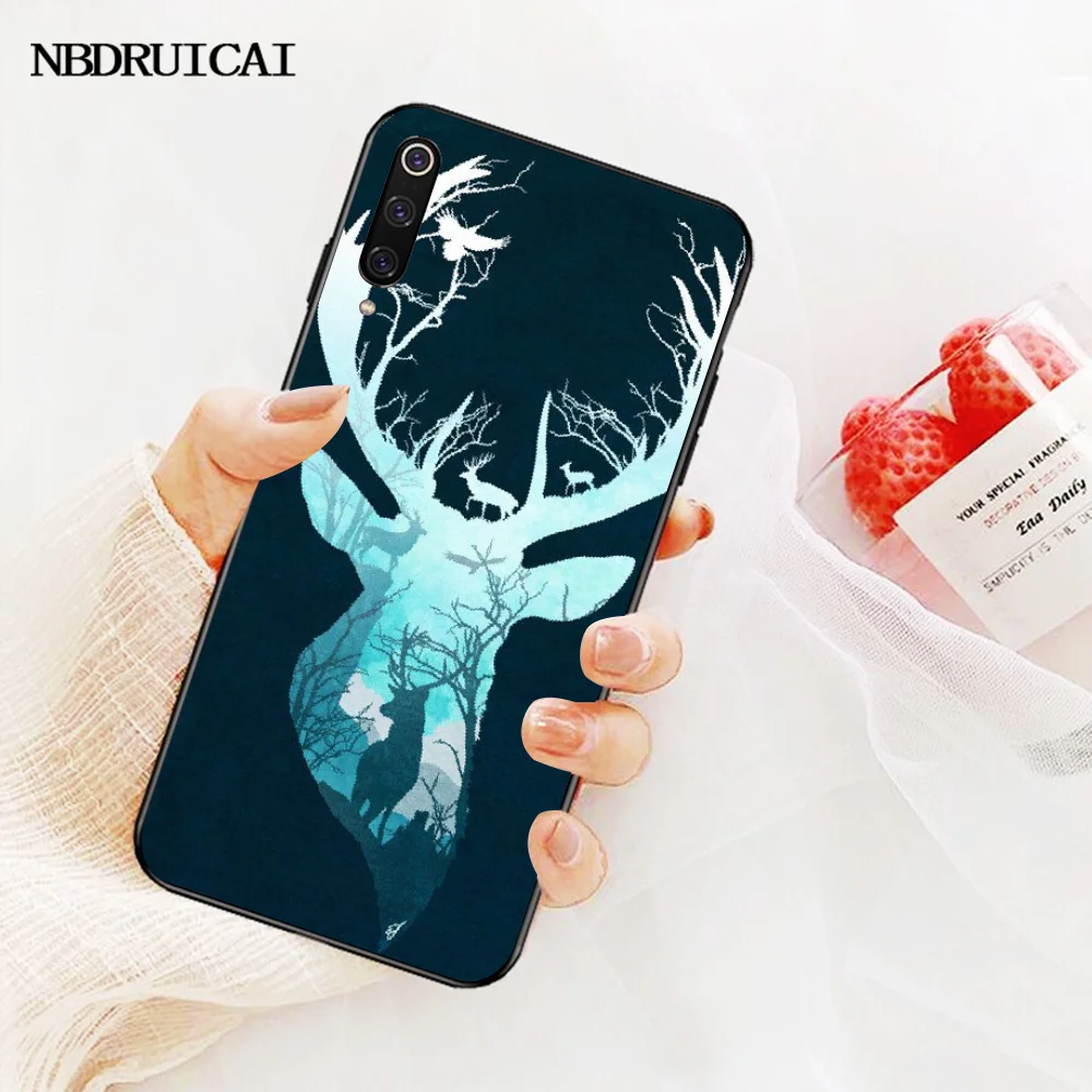 NBDRUICAI минималистский животный накладка олень черный мягкий чехол для телефона