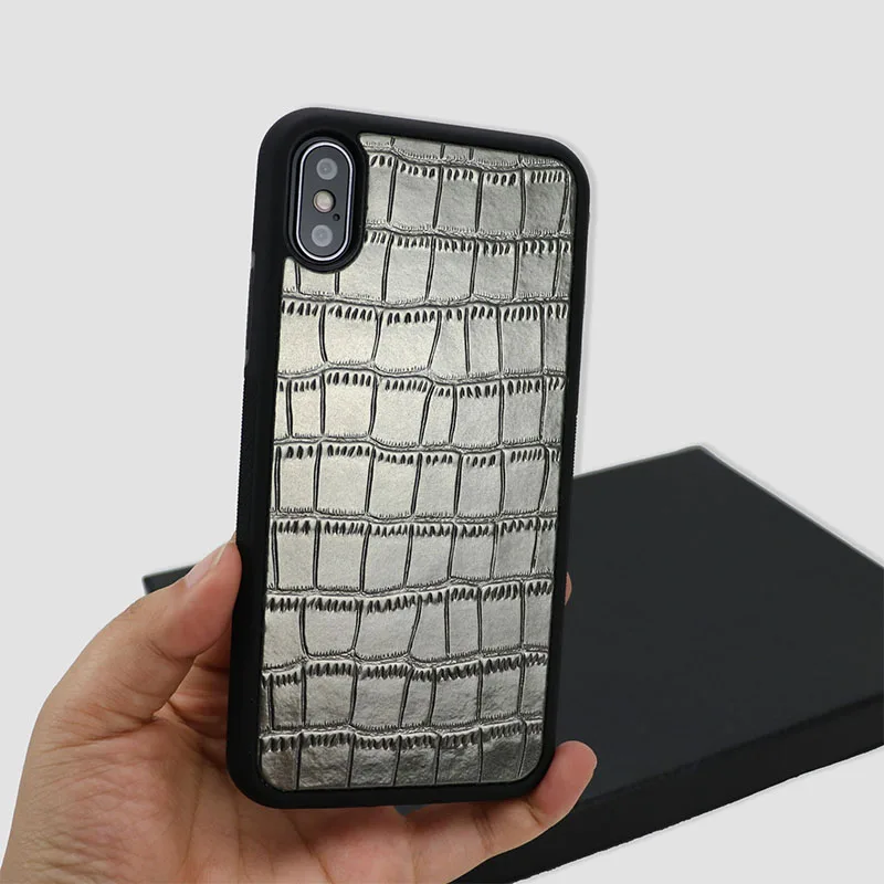 dark gun color case Металлический цветной крокодиловый узор держатель для карт для мужчин и женщин кожаный чехол для кредитных карт ID держатель для карт кошелек с отделением для монет - Цвет: dark gun color case