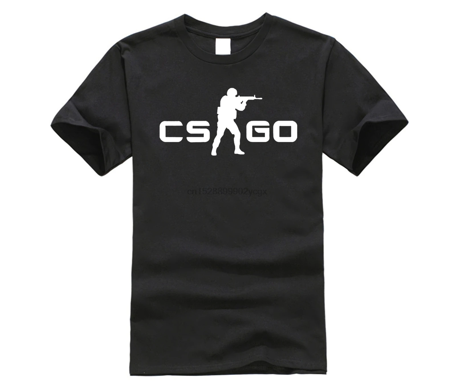 Мужская хлопковая футболка с коротким рукавом принтом CS GO |