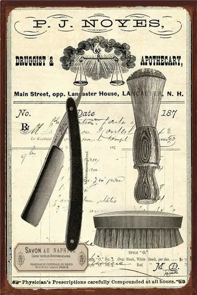 

Metal Tin Sign barber shop tools Decor Bar Pub Home Vintage Retro