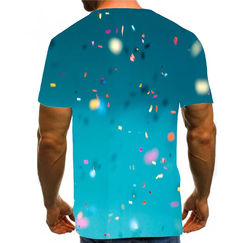 

Men's Blue Shirt 3D Print T-Shirt Summer Graphic Tees Pattern Tops