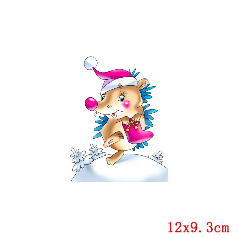 DIY зимний Снеговик теплопередача Черный кот для одежды олень печатные наклейки