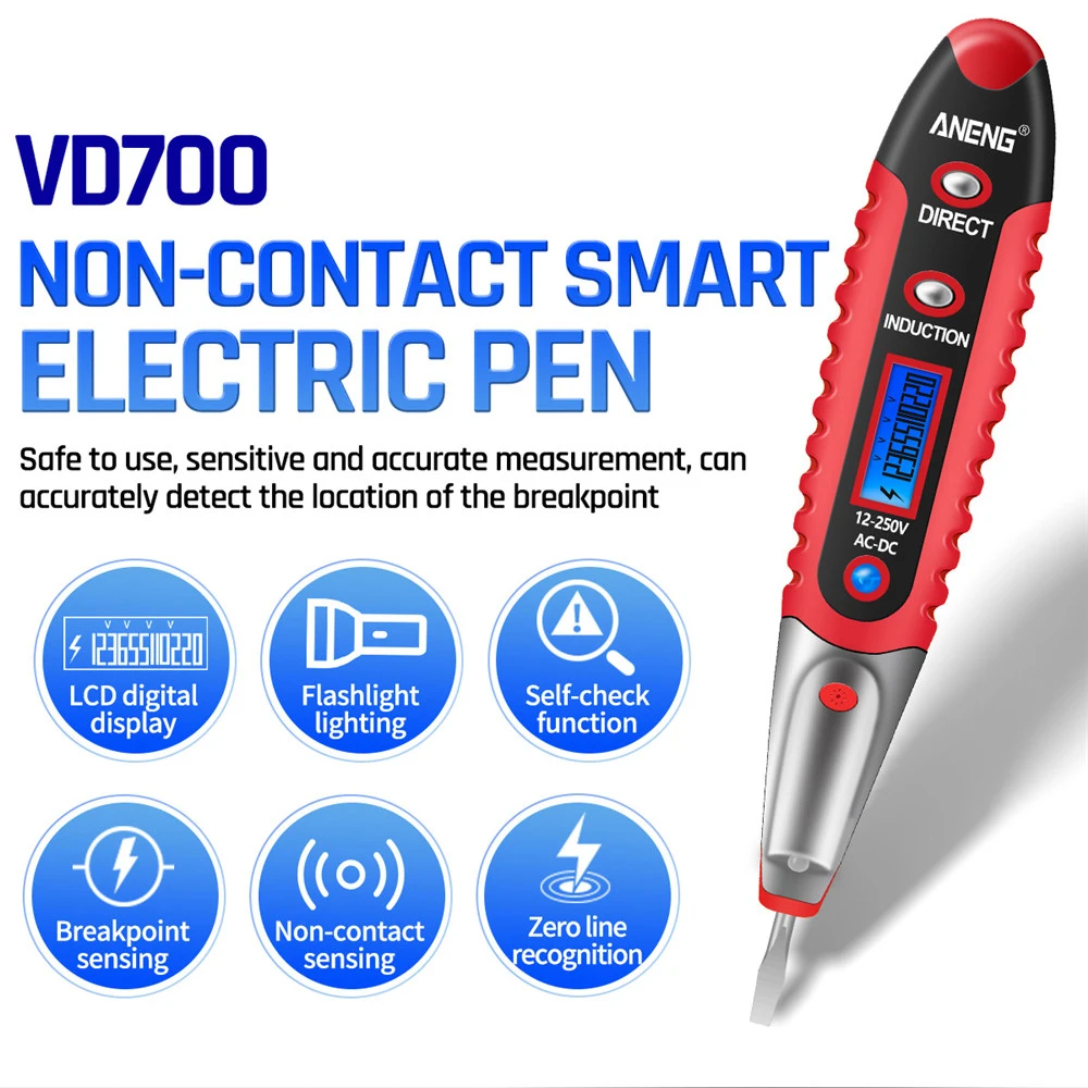 Цифровой испытательный карандаш электрический детектор напряжения ручка