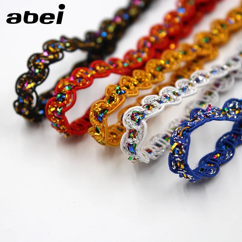 Кружева S-образные с блестками красные синие зеленые для танцевальных костюмов 20