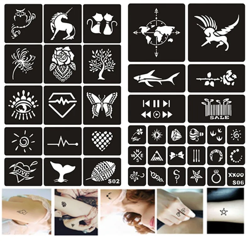 40 шт./компл. трафареты для краски с рисунком единорога Дельфина бабочки блеска