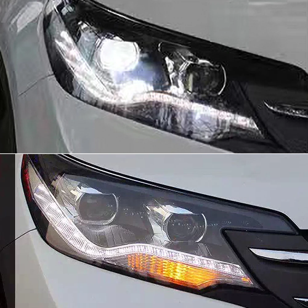 1 пара автомобильный головной светильник s для Honda crv 2012 2013 светодиодный головной светильник для CRV Головной фонарь СВЕТОДИОДНЫЙ дневной ходовой светильник DRL Bi-Xenon HID