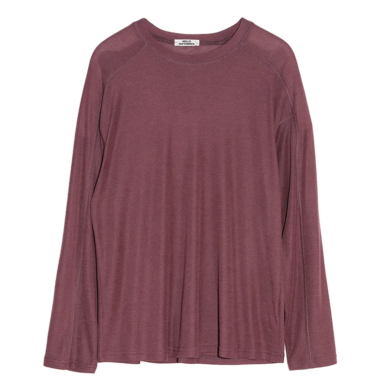 

2021 Spring New Temperament Korean Style Pullover T-shirts Loose Round Neck Long Sleeve T-shirt Blouse Casual Simple Top Women