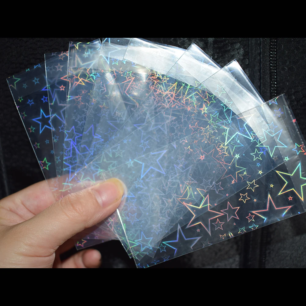 100pcs/lot 57x87mm Big Star Small Cards Transparent Laser Clear Sleeves Korea Idol Photo Protector Trading Shield Cover | Спорт и
