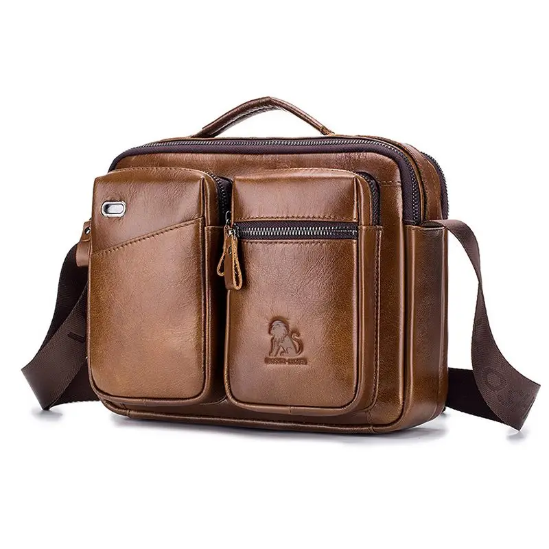 

Men Genuine Leather Handbags Vintage Messenger Shoulder Bag Crossbody Laptop Business Travel Tote Designer Briefcase Gift