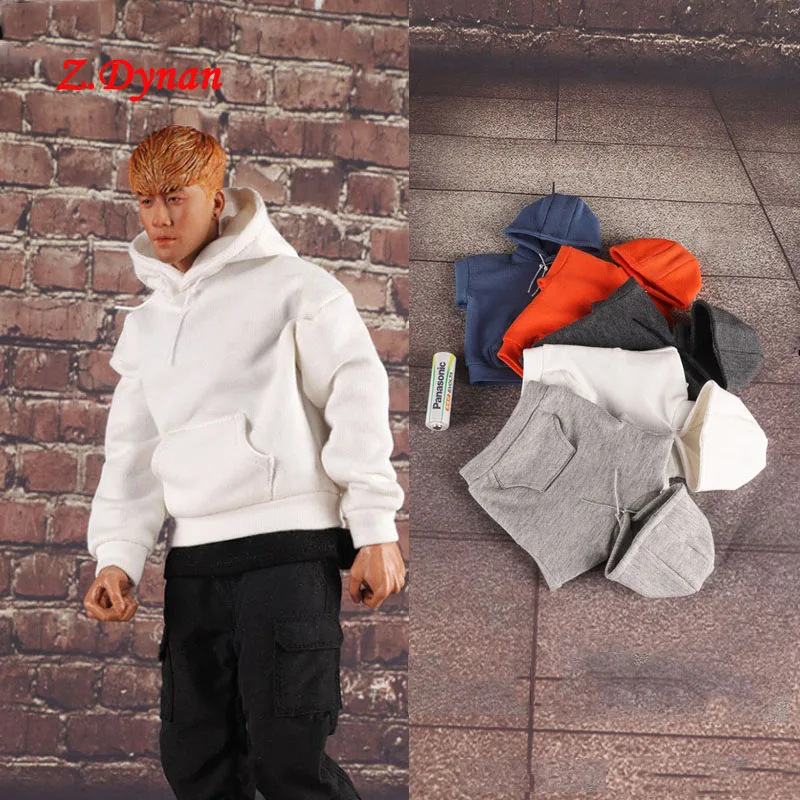 

Мужская спортивная одежда в масштабе 1/6, повседневная серая и белая спортивная одежда, спортивный топ с капюшоном и футболкой без рукавов, п...