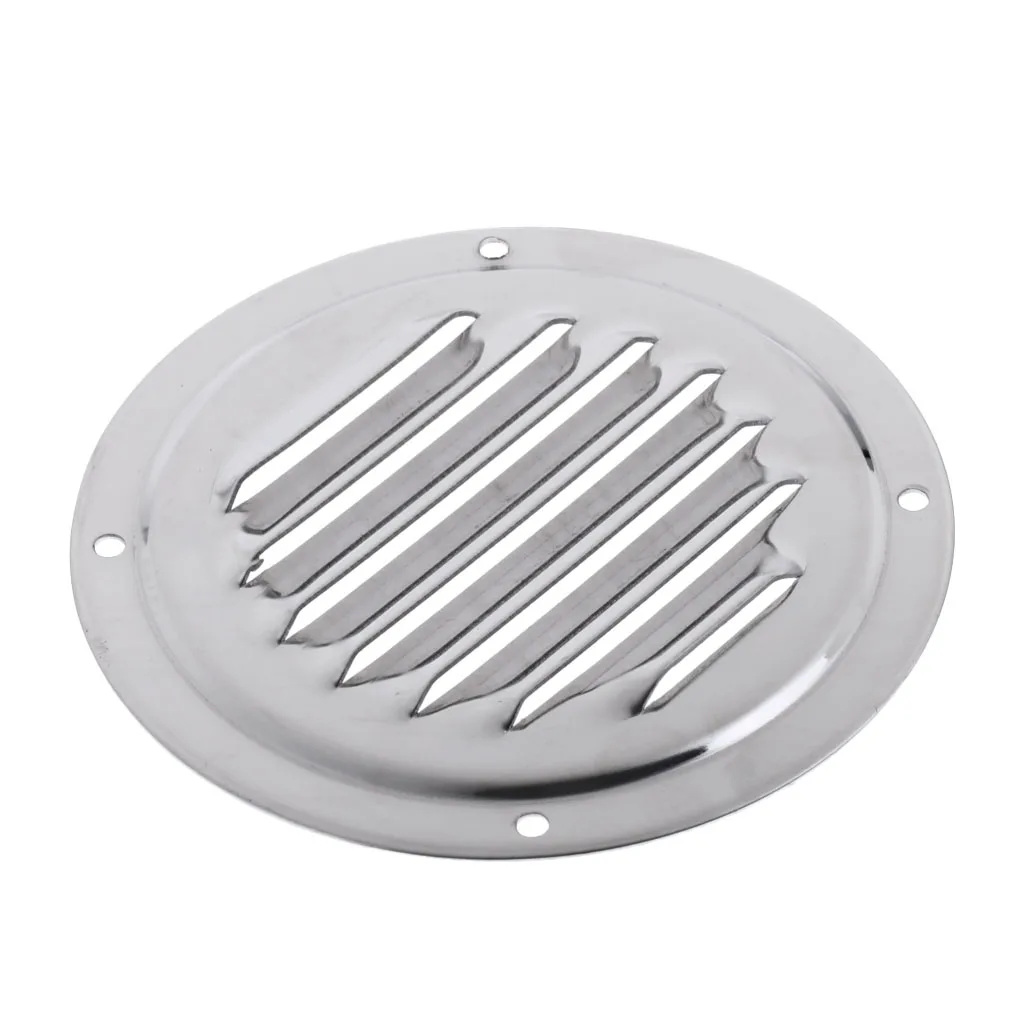 

2 Pack Heavy Duty Marine Boat Louvered Vent Grill - Clad Domed Vents - Round - 4 inch 100mm - Stainless Steel