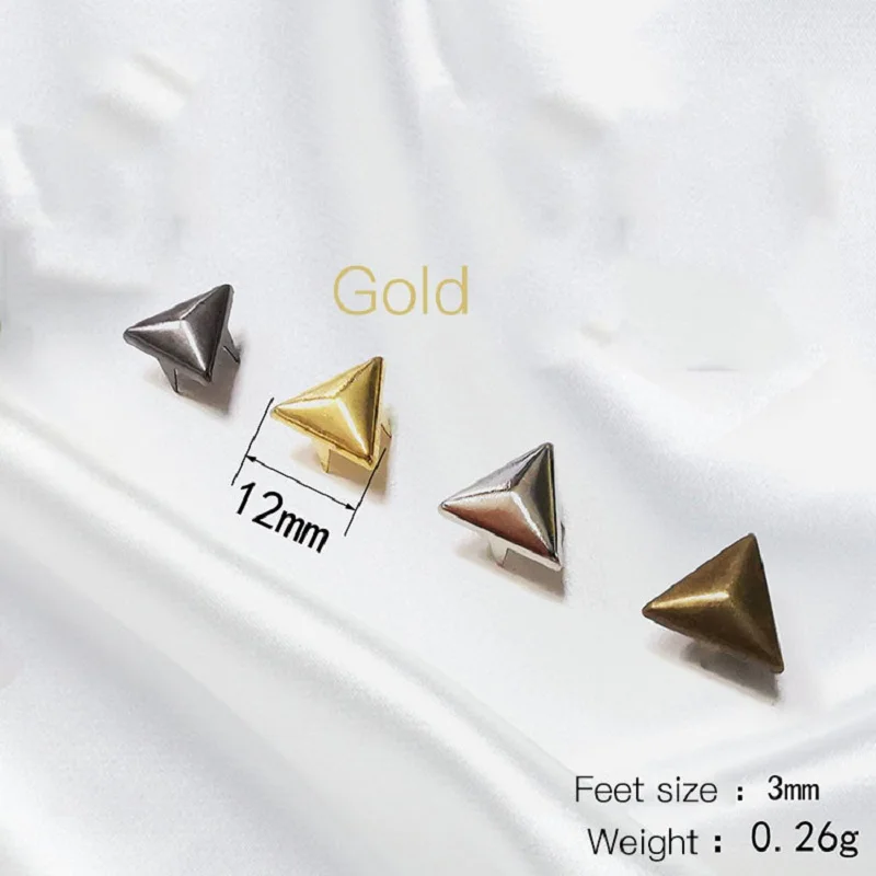 100pcs brass tringle rivets wit claw for leather stud with claws nailhead punk rock spike lethercrafts accessies retail | Дом и сад