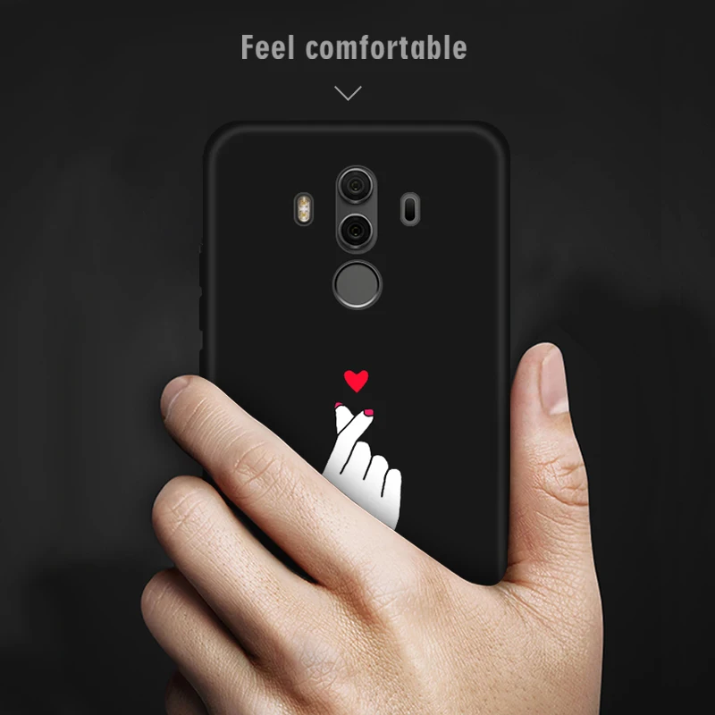 Printed Black Matte Shell For Huawei Y7 Pro 2019 Prime 2018 Soft TPU Back Cover Y9 Cute Silicone Phone Cases |