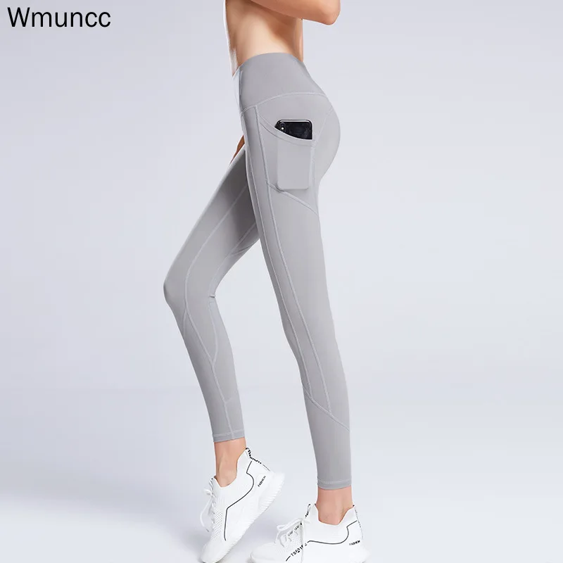 Женские штаны для йоги с высокой талией улицы бега фитнеса брюки эластичные