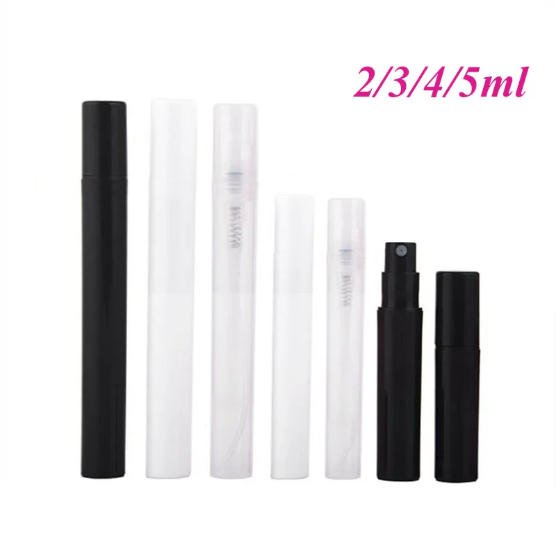 2ml3ml 4m 5ml Clear White Black Plastic Sprayer Bottle Cosmetic Packing Atomizer Perfume Bottle Atomizing Spray Liquid Container