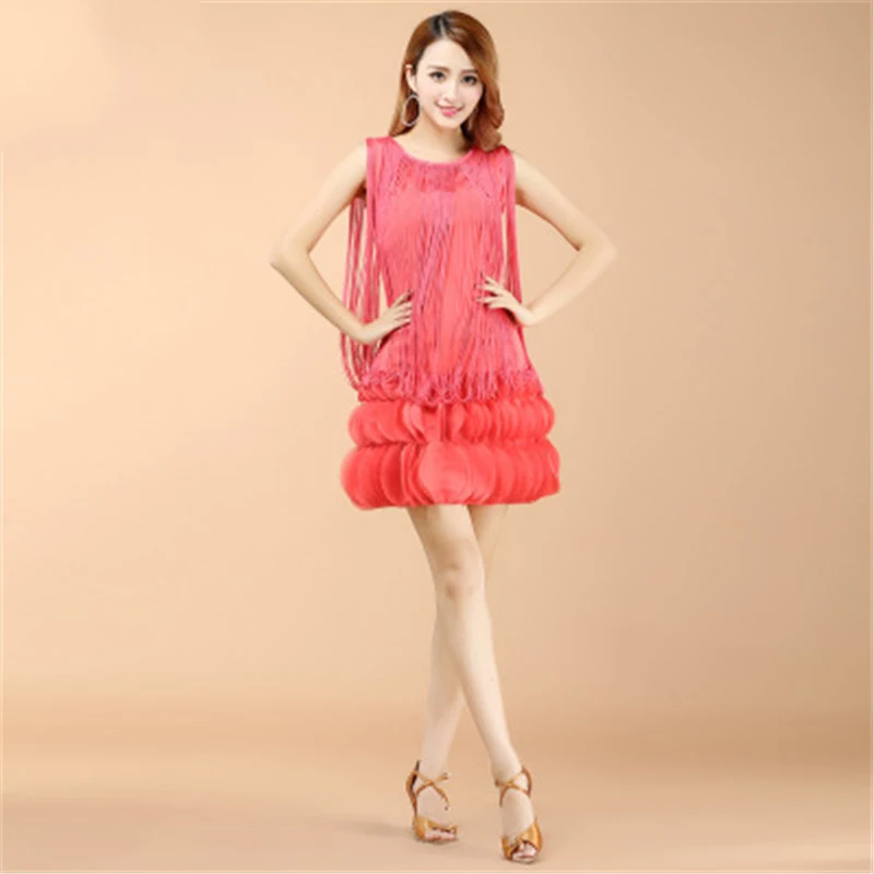 Женское платье для латинских танцев сексуальное бальное с бахромой танго ча-ча