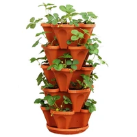 flowepot 1pcs multilayer stack up type flowerpot strawberry plant pot for flower vegetables strawberry decoration pots