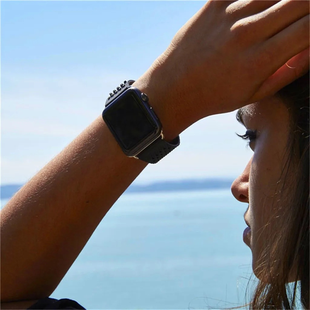 С застежкой и пряжкой петля ремешок для наручных часов Apple Watch 38/42 мм Спорт на открытом воздухе силиконовый для наручных часов iWatch, 5 4 44/40 мм браслет ремешок для наручных часов Apple Watch, версия 1, 2, 3, ремешок