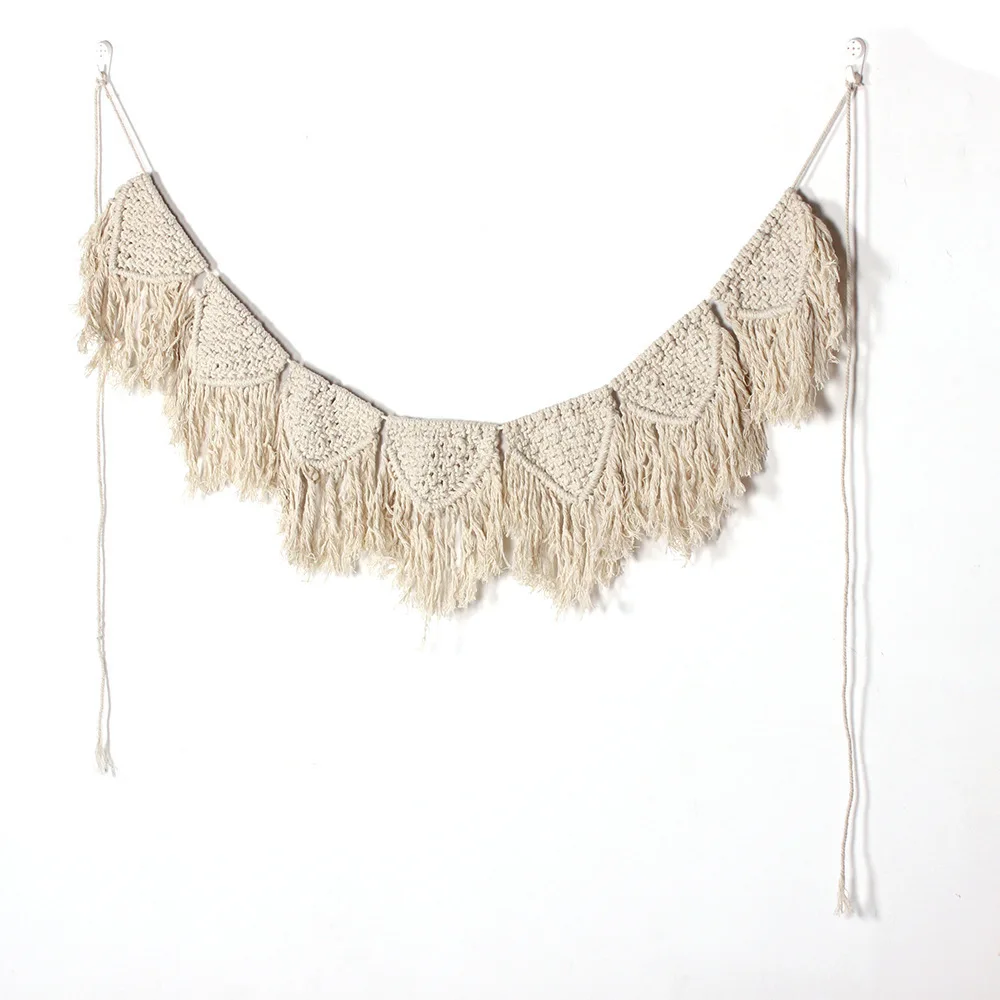 Креативный богемный гобелен макраме ручной работы хлопок Тканое украшение на