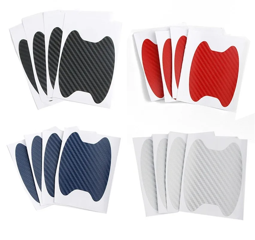 

4pcs Car Body Door Sticker Handle Protection Film Handle Protection Film Carbon Fiber Door Handle Sticker Exterio Car Styling