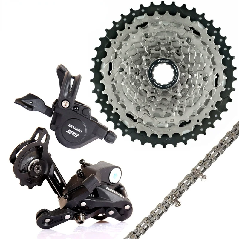 

9 Speed MTB Bicycle Groupset 11-40T 11-42T Shift Lever Rear Derailleur Cassette Chain