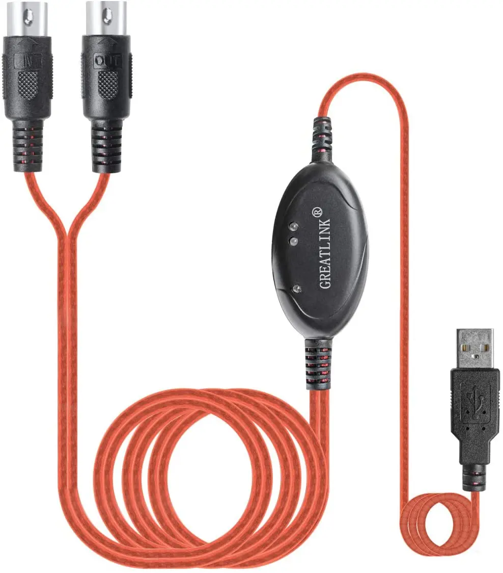 Кабель GREATLINK MIDI для входного преобразователя USB профессиональный MIDI-интерфейс с