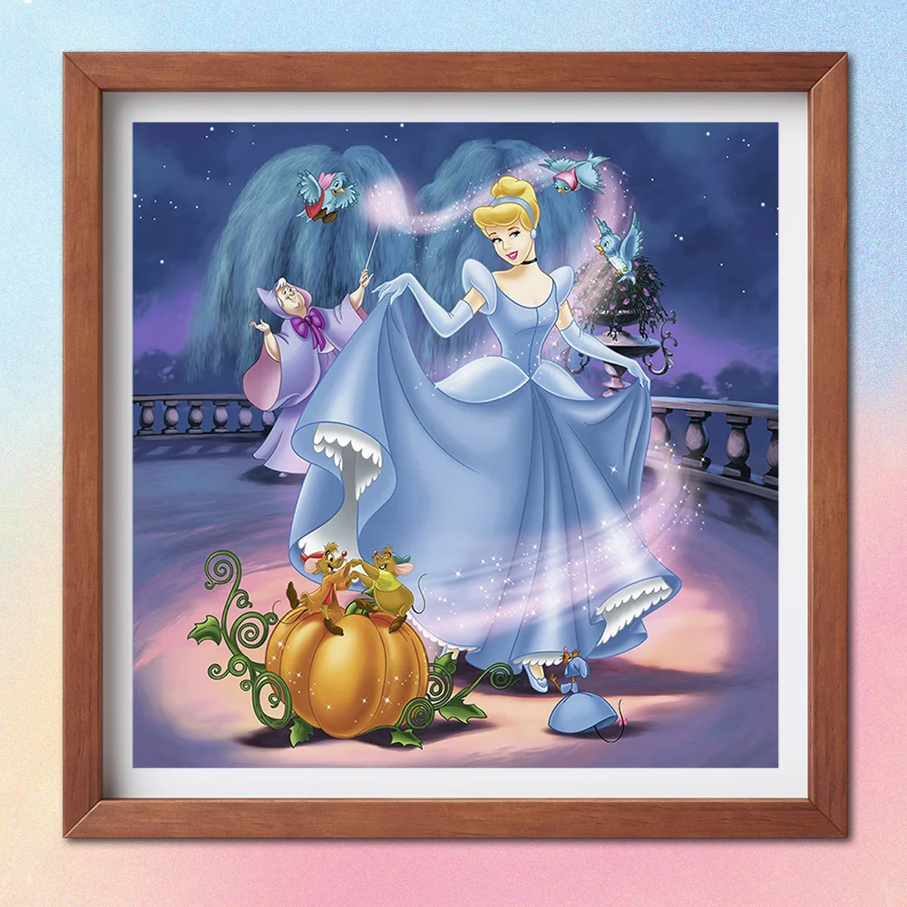

Disney Cartoon Princess Cinderella Round Drill 5D DIY Diamond Painting Embroidery Cross Stitch Home Decor Gift