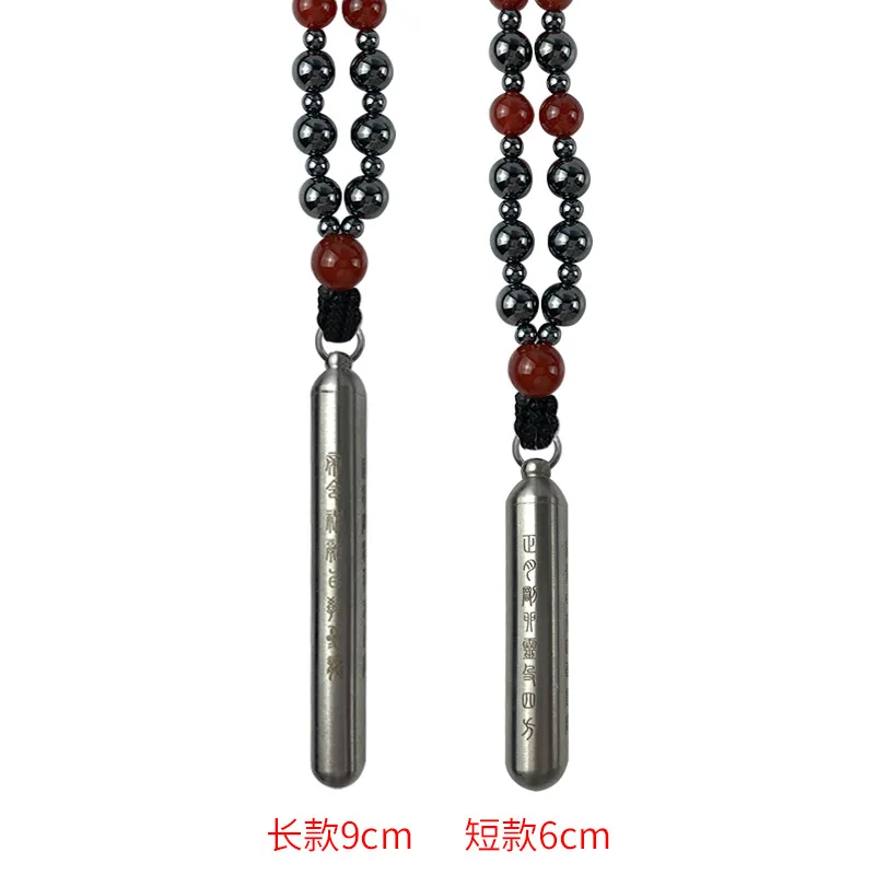 Terahertz Negative Ion Light Wave Moxibustion Quantum Energy Rod with Black Gallstone Anti Radiation Human Body Charge Necklace