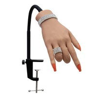 top selling silicone for nails manicure training practice hand model fake hand nail silicone practice hand with l bracket stand