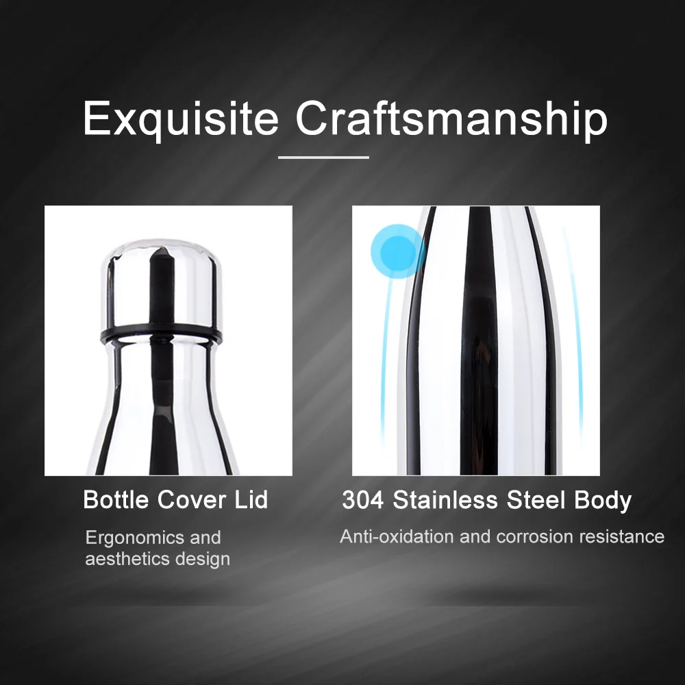 500 мл Термос Нержавеющая сталь Изолированная бутылка для воды с гальваническим
