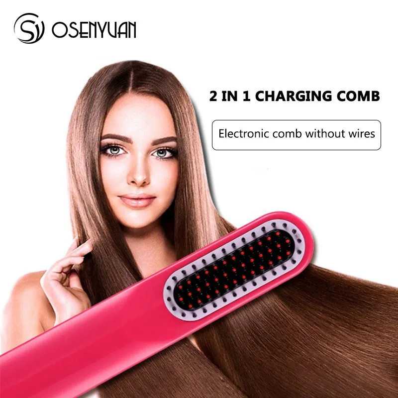 Беспроводной мужской выпрямитель для бороды стайлер расческа ЖК дисплей