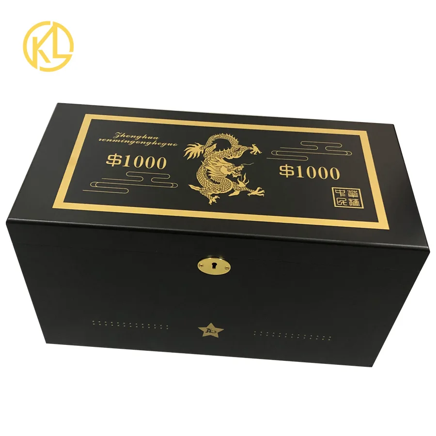 1 коробка УФ свет 1000 RMB золото банкнота из фольги китайский дракон с роскошным драконом коробка поддельные деньги Реплика