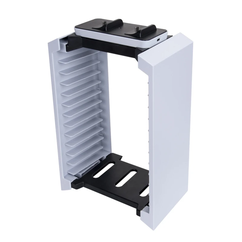 

594A 3 IN 1 Charging Station Headphone Hanger Holder Game Disk Storage Tower Holder Bracket for PS5 Game