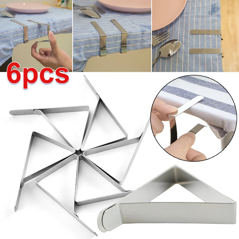 6 шт. зажим для скатерти из нержавеющей стали свадебной вечеринки домашний