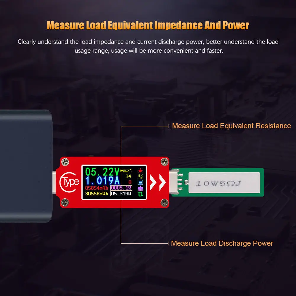 TC64 цветной USB вольтметр амперметр с жк дисплеем измеритель напряжения тока