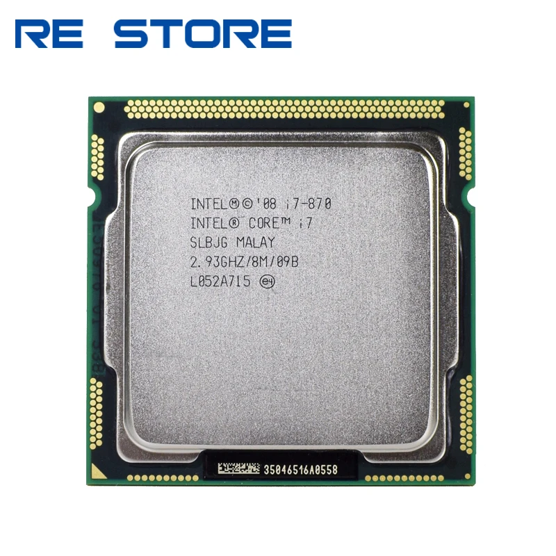 Процессор Intel Core i7 870 четырехъядерный 2 93 ГГц 95 Вт LGA 1156 8 Мб кэш-памяти процессор для
