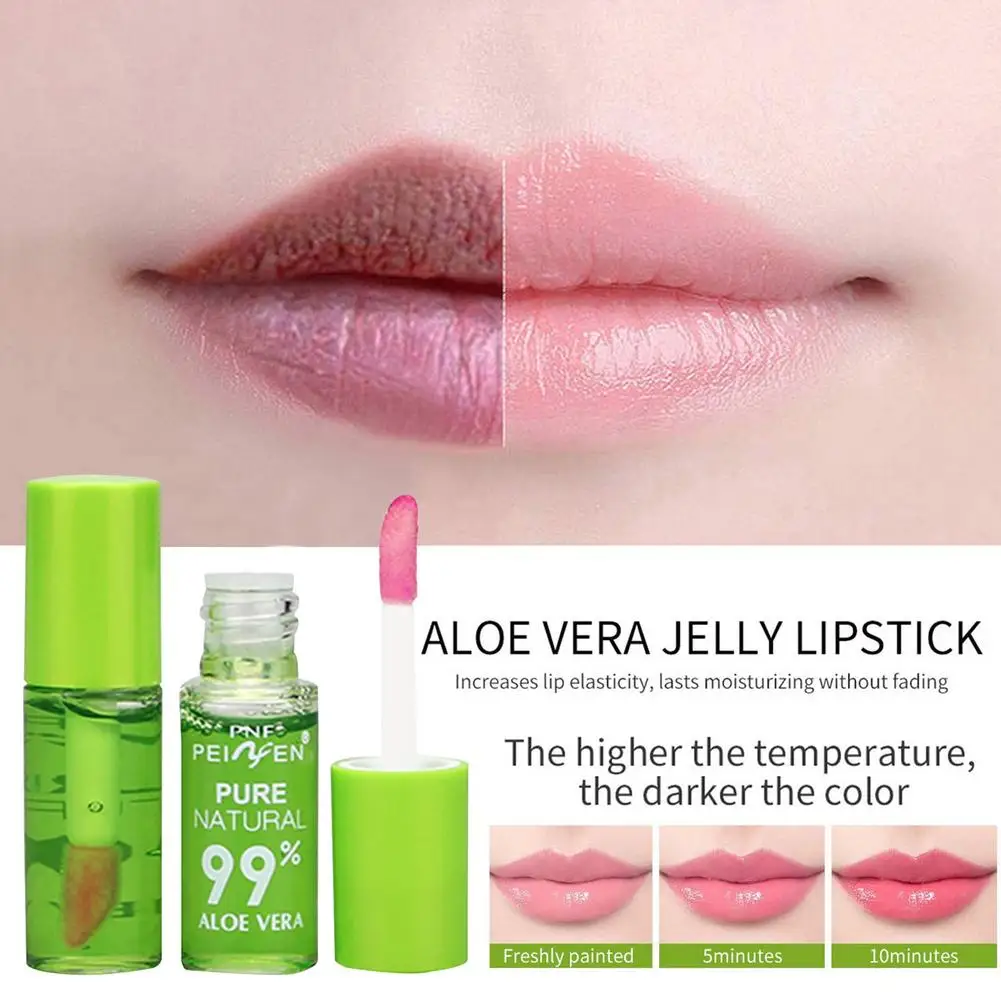 

New Aloe Color Changing Lip Gloss Lasting Waterproof Moisturizing Lip Balm Liquid Lipstick Makeup Lip Oil Care Beauty Cosmetic