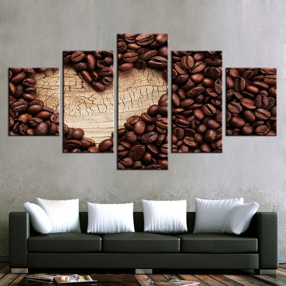 Embelish 5 шт. любовь Кофе Украшения для кухни Настенные картины Гостиная HD холст