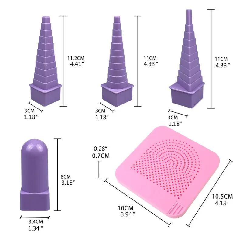 

918F 3 Shapes Handmade Wire Quick Round Square Triangle Spiral Maker Roller Quilling Modeling Tools Jewelry Making Tools