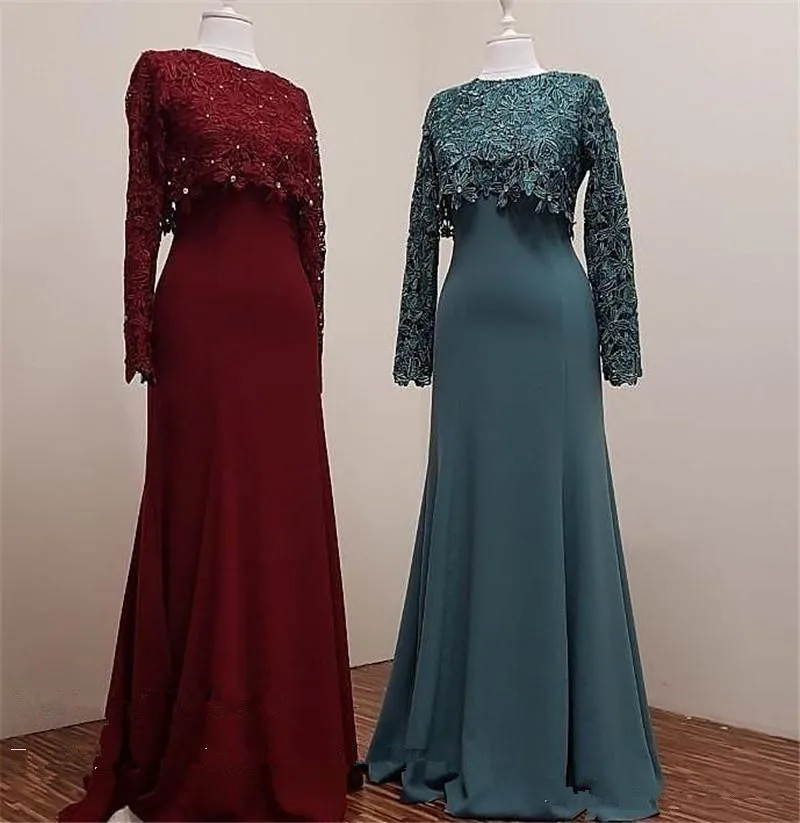 

Plus Mother of the Bride Dresses With Lace Jacket 2019 farsali Mermaid Long Sleeves Crystals Evening Prom Gowns For weddings