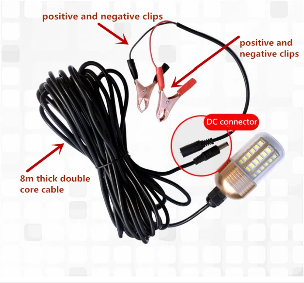 12 В 60 светодиодов приманка 30 Вт ночная рыболовная лампа видоискатель светильник