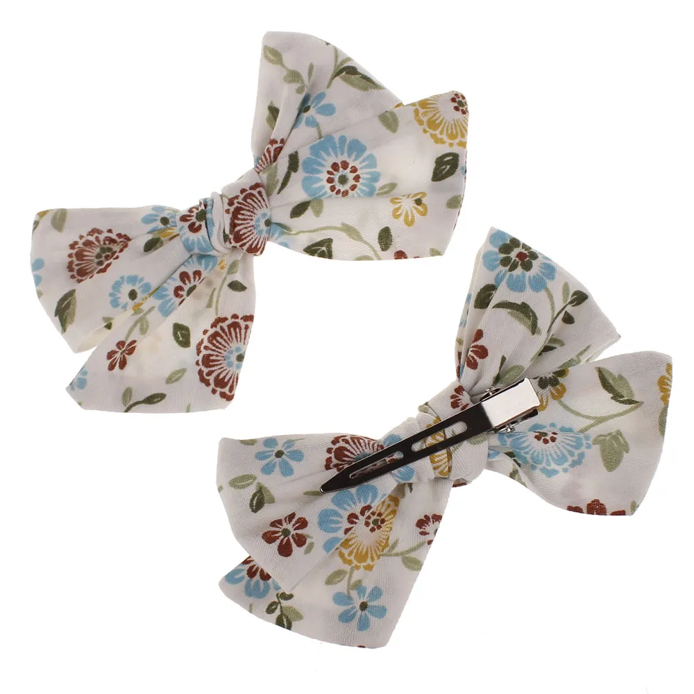 2 шт. заколки для волос с большим бантиком девочек детский хлопковый комплект