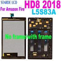 for amazon fire hd8 hd 8 8th gen 2018 l5s83a lcd display touch screen digitizer assembly with frame
