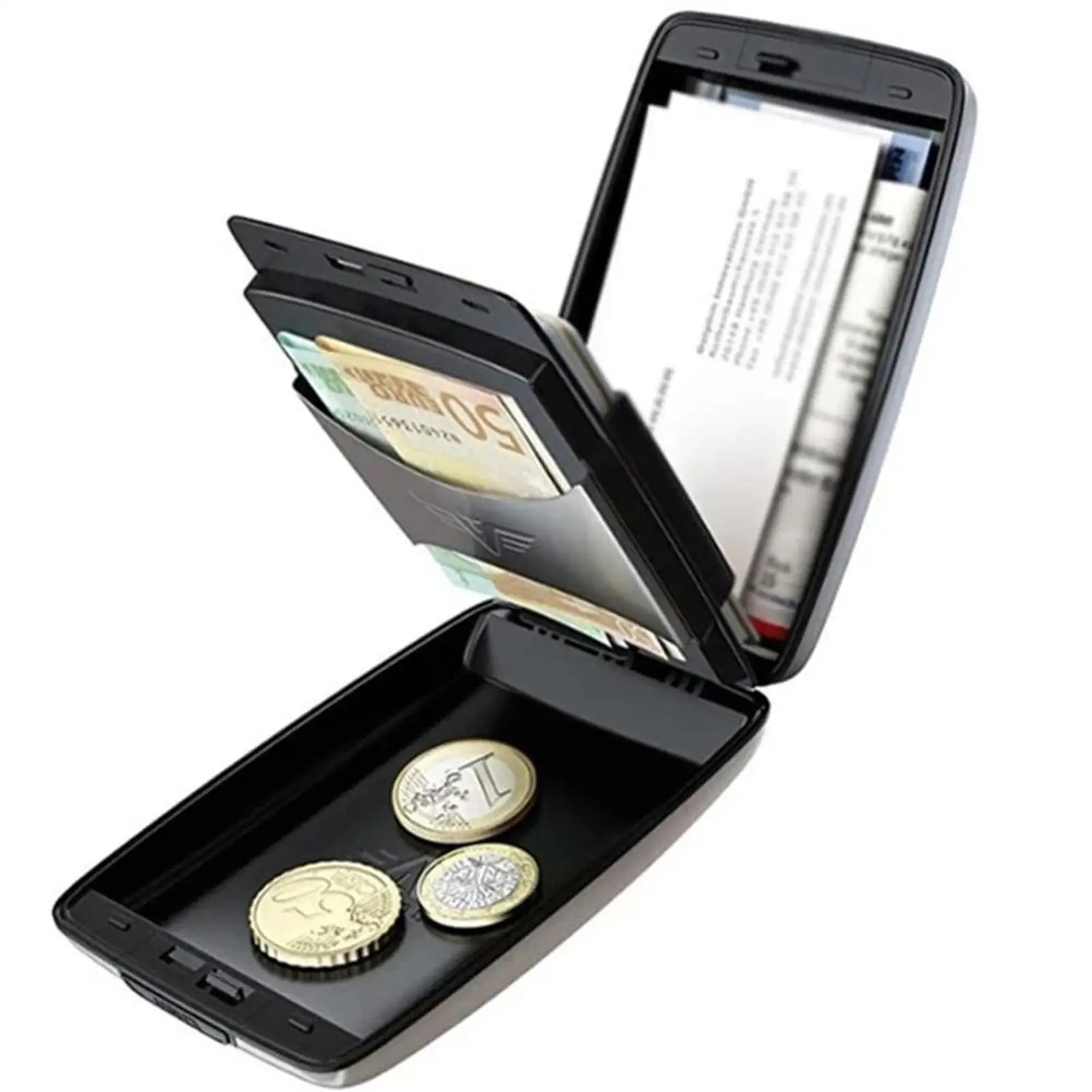 

Unisex Multifunctional Wallet Anti-RFID Metal Alloy Purse Credit Holder Cardcase Bundle Money Clip Men Women Girl Coin Wallet