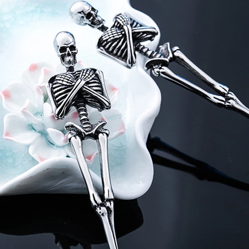 Титановая сталь Скелет Череп вилка ложка посуда винтажный обеденный стол