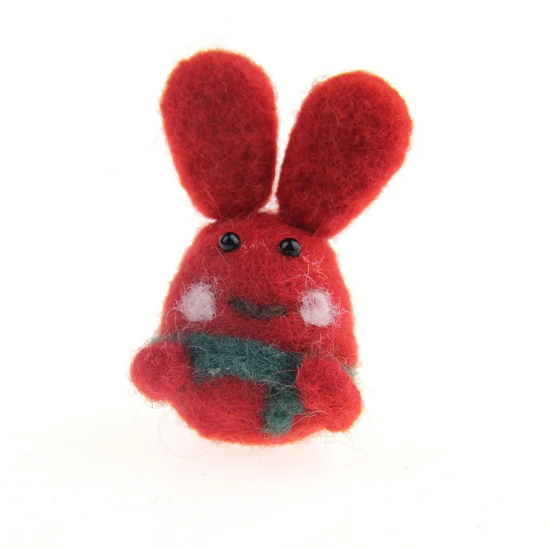 Red bunny 1 шт. Zasy игла Шерсть Войлок Рождество мультфильмы ручной работы DIY колыбели - Цвет: Red bunny