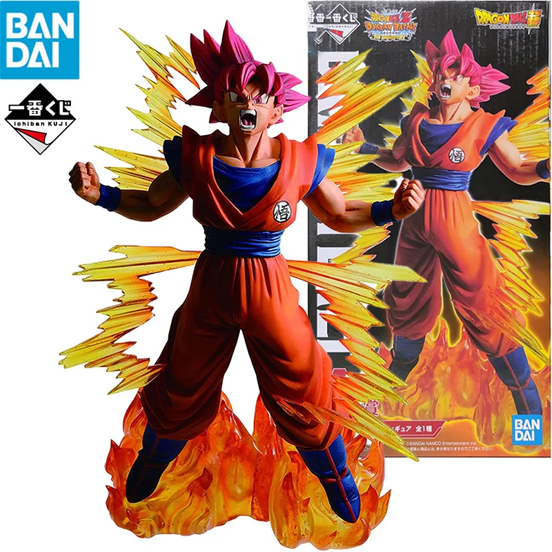 

BANDAI Ichiban Kuji Original Dragon Ball Z 20CM Burst Battle Super Saiyan God Son Goku PVC Action Figure Model Toy For Kids