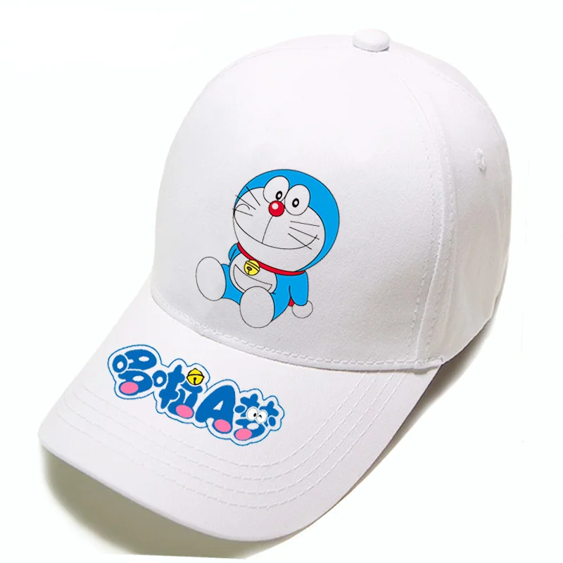

Doraemon новая Кепка Doraemon Nobita бейсбольная кепка с принтом для мужчин и женщин Повседневная белая кепка с большими полями