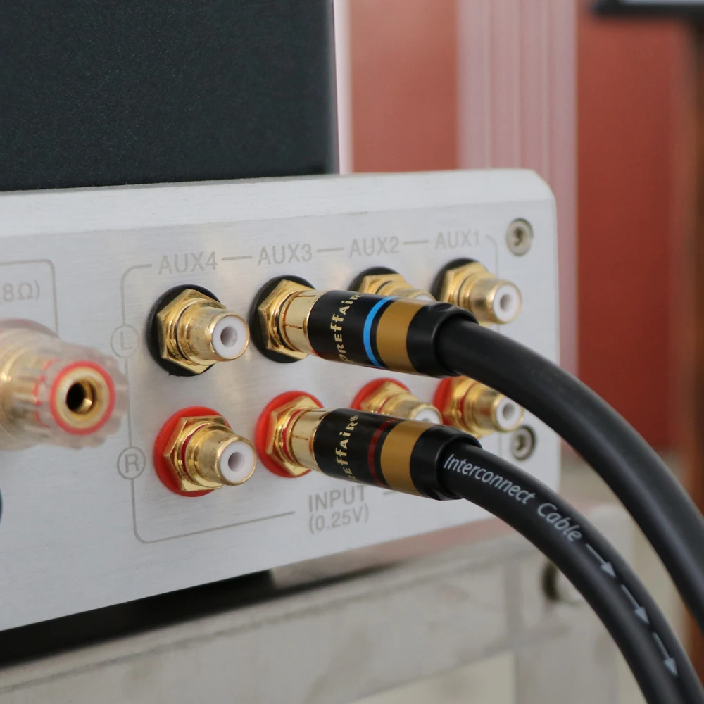 

Preffair Pair HiFi Audio Cable RCA To RCA Cable Audio Signal Line with Gold Plated RCA Connector Interconnect Cable RCA Cable