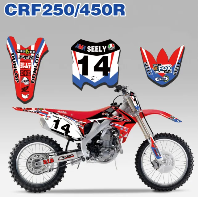 Полный набор Графический фон наклейка Стикеры для Honda CRF 250R CRF250R 2010 2011 2012 2013 CRF 450R CRF450R 2009 2010 2011 2012